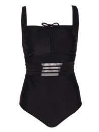 Solid One Piece Swimsuit Sexy Hollow Out Bikinis Mesh Swimwear For Women Brazilian Bathing Suit Summer Beachwear Monokini