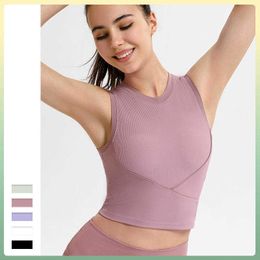 Camisoles Tanks Women Fitness Falsies Top Workout Training Exercise Gym T Shirts Sport Bodybuilding Yoga Running Short Sleeve bra Pad Tees 27 Z0322