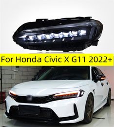 Car Front Headlights for Honda Civic X G11 2022 Head Lamp Front DRL Signal LED Headlight Running Lights