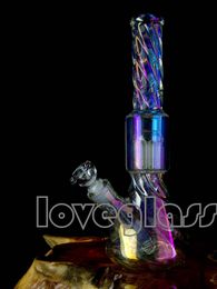 Twisted Glass Hookahs Bong Beaker base Smoking Water Pipe Downstem perc heady Dab Rigs With 14mm Bowl