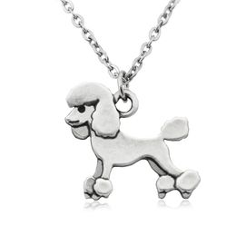 Chains Vintage Cute Cartoon Poodle Dog Charms Statement NecKlace Animal Pendant For Women Jewelry Pet Gifts Stainless Steel Long ChainChains