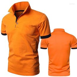 Men's Polos Men's Casual Solid Colour POLO Shirt High Quality Short Sleeve Fashion Loose Top Stand Collar Design