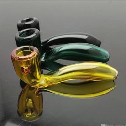 Hookahs New Colour curved glass pipe Wholesale Glass Bongs Accessories, Glass Water Pipe Smoking,