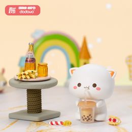 Blind box 8Pcs Set Mitao Cat Second Generation Box Cute Cartoon Doll Hand Office Ornaments Childrenal Birthday Gift Toys 230323