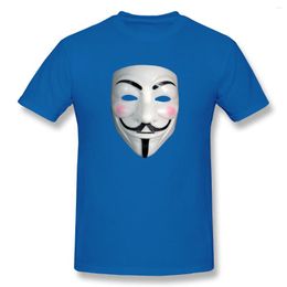 Men's T Shirts Fashion OSO Design Guy Tshirt Quality Print Men Shirt Anonymous Mask Blue Short Sleeve Funny
