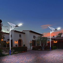 Solar Street Outdoor Lights 500W LED Solars Powered Dusk to Dawn Bright Easy Install Flood Light Backyard Garden Commercial Streets Parking Lots crestech