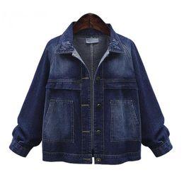 Women's Jackets Plus Size XL-5XL Autumn Denim Jacket Vintage Casual Loose Ladies Basic Jeans Coats Female Clothing Big 3XL 4XL 1069