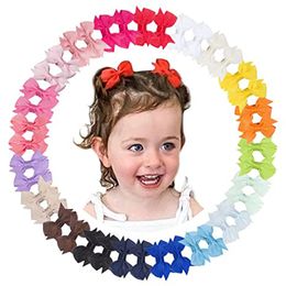 40 Piece Hair Pins Tiny Mini 3.1inch Hair Bows with Alligator Clips for Girls Infants Toddlers Hair Accessories