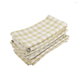 Table Napkin 40x40cm Nordic Style Plaid Washable Cotton Linen Napkins Placemat Soft Dining Tables Heat Insulation Pad Home Decor