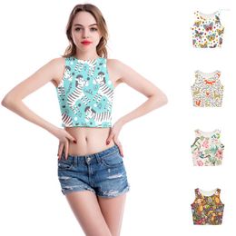 Women's Tanks Arrival Cartoon Zebra Sexy Vest Top For Women Harajuku Mini Animal Print Short Crop Tank Tops Slim Fit Sleeveless