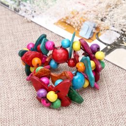 Charm Bracelets 2023 Bohemian Style Coconut Shell Bracelet Festival Gift Ethnic Jewellery Colour Love Nature