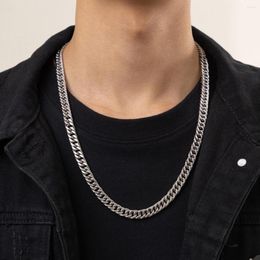 Chains Hiphop Dense Thick Stainless Steel Chain Necklace Men Punk Chunky Cuban Link Choker On Neck 2023 Fashion Jewellery