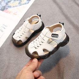 First Walkers Baby Shoes Summer Toddler Boys Sandals Leather Soft Sole Prewalker Casual Beach Shoes For Kids Sport Sandal 0-4 Years Children 230323