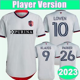2023 St. L ouis Mens Soccer Jerseys Player Version KLAUSS BLOM LOWEN PARKER Away Football Shirts CitY Short Sleeve