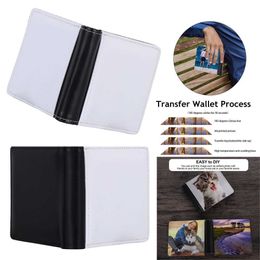 Wallets DIY Gift for Women Men Printing for Work Travel Leather Blank Purse Sublimation Heat Transfer Wallet Card Holder Z0323