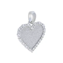 Fashion Women Men Necklace Paved Sparking Cz Heart Charm Bling Cubic Zircon Paved Pendant for Hip Hop Party Jewellery Drop Ship