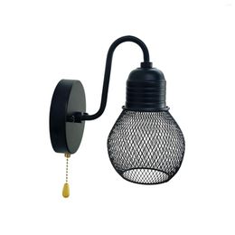 Wall Lamp Industrial Metal Sconce With Pull Chain Switch For Living Room El