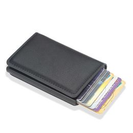 Wallets Aluminium Metal Credit Business Mini Card Wallet Man Women Smart Wallet Business Card Holder Rfid Wallet Dropshipping Z0323