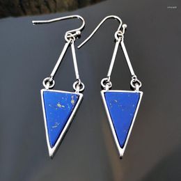 Dangle Earrings Boho Triangle Shape Natural Turquoises For Women Vintage Lapis Lazuli Stone Statement Earring Jewelry Party Gift