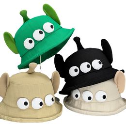 Cute Funny Three Eyes Big Ears Fisherman Hat For Men Women Fashion Versatile Cartoon Sunshade Sun Protection Bucket Cap HCS238