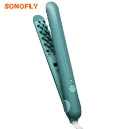 Curling Irons SONOFLY Mini Hair Curling Iron Hair Fluffy 3D Grid Curler Splint Portable High Quality Ceramic Corn Perm Styling Tools TY219 230323
