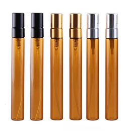 Perfume Bottle 50pcs/lot 2ml 3ml 5ml 10ml Amber Glass Perfume Bottle with Atomizer Empty Cosmetic Containers for Travel Spray Refillable Bottle 230323