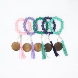 18 Styles Tassel Bracelet Favor Wooden Bead Bangle Handmade Beaded Keychain Creative Luggage Bags Pendant RRA