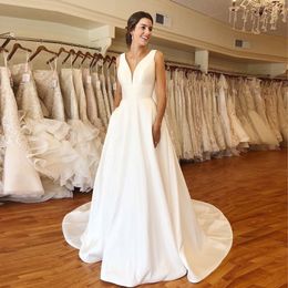 Party Dresses Autumn vestidos novias boda Wedding Satin Bridal Gowns sheer robe hochzeitskleid idos para bodas sexy ivory 230322