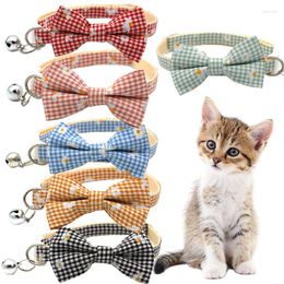 Dog Collars 1pc/set Various Styles Daisy Plaid Small Sunflower Pet Collar Cute Bowknot Cotton Neck For Cat Puppy Supplies