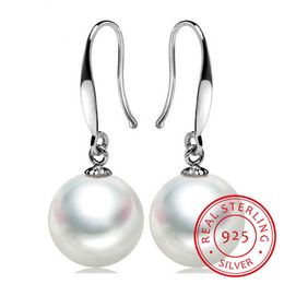 Charm Silver 925 Jewellery Vintage 8mm And 10mm Real Pearl Drop Earrings For Woman Charms Earrings Fine Jewellery For Girl E0135 Z0323