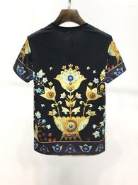 Men's T Shirts WB12197 Fashion Men Tops & Tees 2023 Runway Luxury European Design Short Print Party Style T-Shirts Clothing