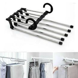 Hangers Household Storage Hanger Stainless Steel Tube Retractable Magic Clothes Pants Rack Bag