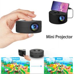 Projectors YT200 Mini Projector Portable Video Movie Multimedia Player Mini Home Theatre Media Player Phone Wired Same Screen Projector Z0323