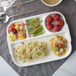 Plates CHYIR Ceramic Dividing Dinner Plate Breakfast Fruit Tray White Porcelain Restaurant Home Divided Dishes Adult Tableware