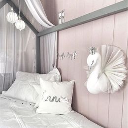 Wall Decor Kids Room Decoration 3D Animal Heads Swan Wall Hanging Decor For Children Room Nursery Room Decoration Soft Instal Game House 230323