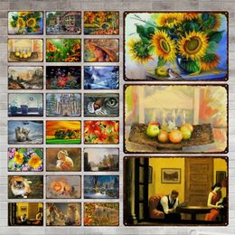 Flowers Fruit People Scenery Metal Sign Vintage Tin Sign Metal Vintage Bar Vintage Wall Decoration Bar Club Metal Poster 30X20cm W03