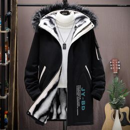 Men's Jackets Puffer Jacket Men Thicken Warm Cotton Padded Spring Winter Fur Collar Casual Coats 2023 Plus Size 4XL