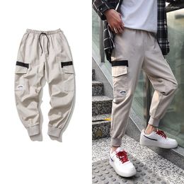 Men's Pants Men Fashion Sporty Hip Hop Causal Jogger Male Street Harajuku Cargo Trousers Teenagers Loose Pocket Harem Pant