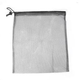 Storage Bags Black Mesh Drawstring Bag Gym Sport Multifunctional Home Goods Durable Receive Outdoor Travel Camping Activity Pouch