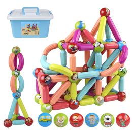 Blocks Magnetic Stick Building Constructor Set Unique Magnet Ball Rod Games Montessori Educational Toys Gift For Kids Boys Girls 230322