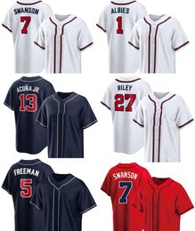 1 ALBIES baseball jerseyS 7 SWANSON 27 RILEY 5 FREEMAN kingcaps local online store fashion Dropshipping Accepted Cool Base Jersey 23 HARRIS II 13 ACUNA JR.