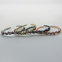 Bangle 5pcs/lot Fashion Women Bracelets & Bangles Open Cuff CZ Crystal Ladies Jewellery