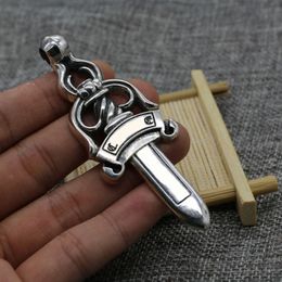 B134 S925 Sterling Silver Pendant Sacred Sword Letter Personalized Fashion Bendant Styling Punk Hip Hop Dance Gift for Lover