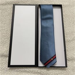 New Designer Men's Letter 100% Tie Silk Necktie Black Blue Aldult Jacquard Party Wedding Business Woven Fashion Design Hawaii Neck Ties with Box 1135