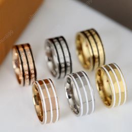 Couple Titanium Steel Ring Designer Jewelry Women's Black and White Stripe Classic Pattern Ring Holiday Party