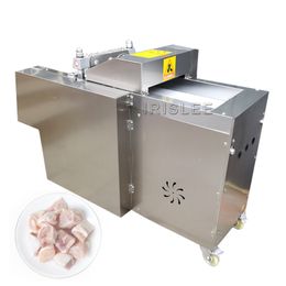 Fresh Chicken Breast Meat Cutting Machine Pork Rind Cutter Poultry Meat Bone Cube Dicer Chopping Machine