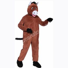Adult size Plush Horse Animal Mascot Costumes Animated theme Cartoon mascot Character Halloween Carnival party Costume