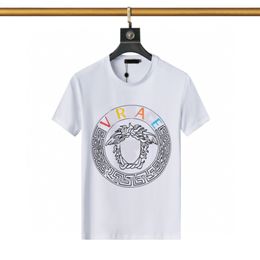 2023 Designer summer new luxury tide brand fashion slim short sleeve 100 match crewneck casual men's T-shirt M-XXXL