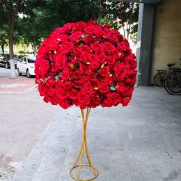 decoration Hot 40cm 60cm 80cm Red Artificial Kissing Romantic Silk Flower Ball for Table Centerpiece Wedding Decor imake722