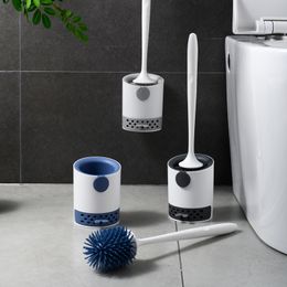 Liquid Soap Dispenser Toilet Brush No Dead Angle Soft Hair Hanging Wall Floor Dual Purpos Bathroom Cleaning Cleaner 230324